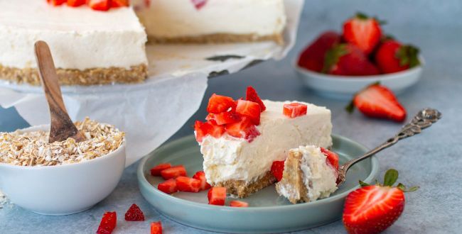 No-Bake-Cheesecake mit Hafer-Boden