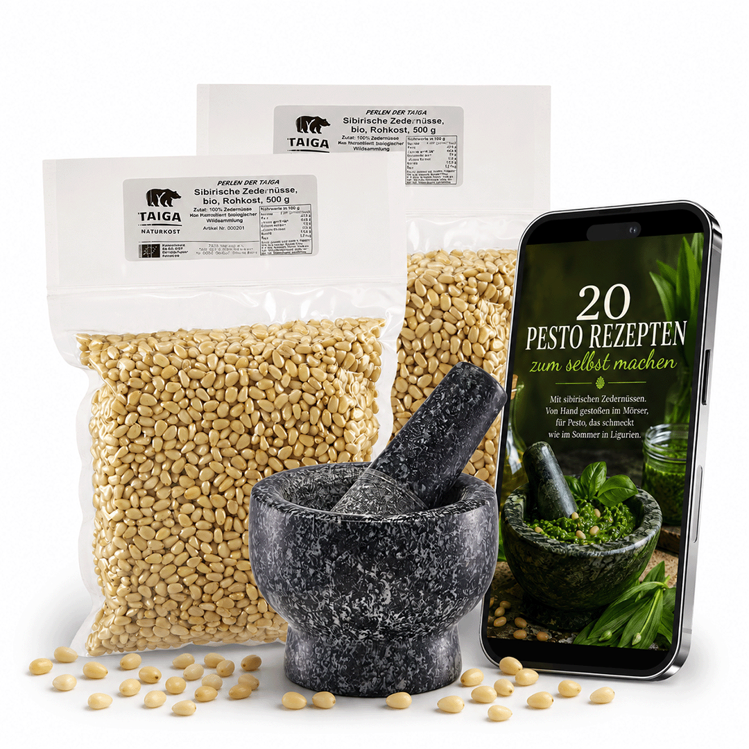 Zedernuss-Pesto-Set zum Selbermachen