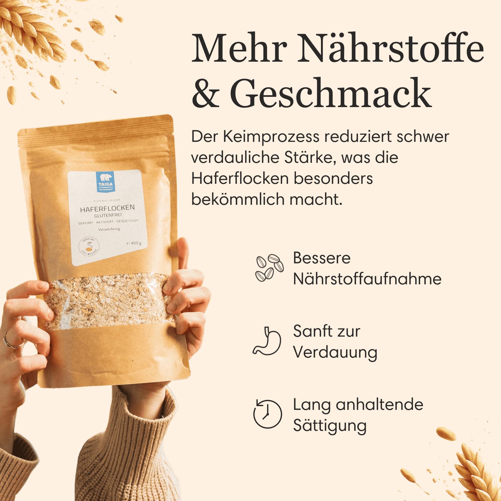 Haferflocken, angekeimt, bio