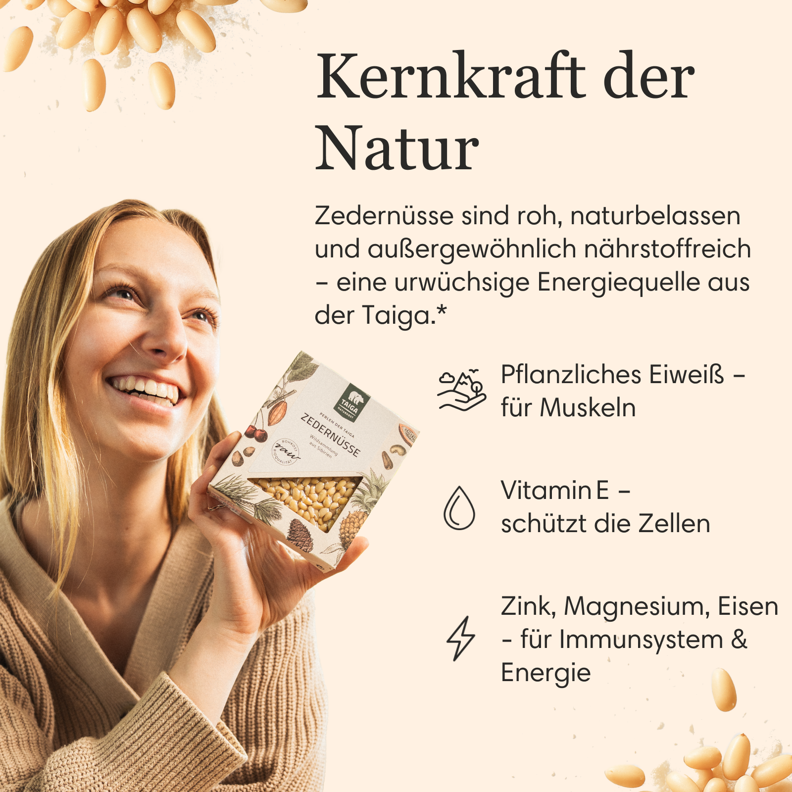 Sibirische Zedernüsse, bio, roh