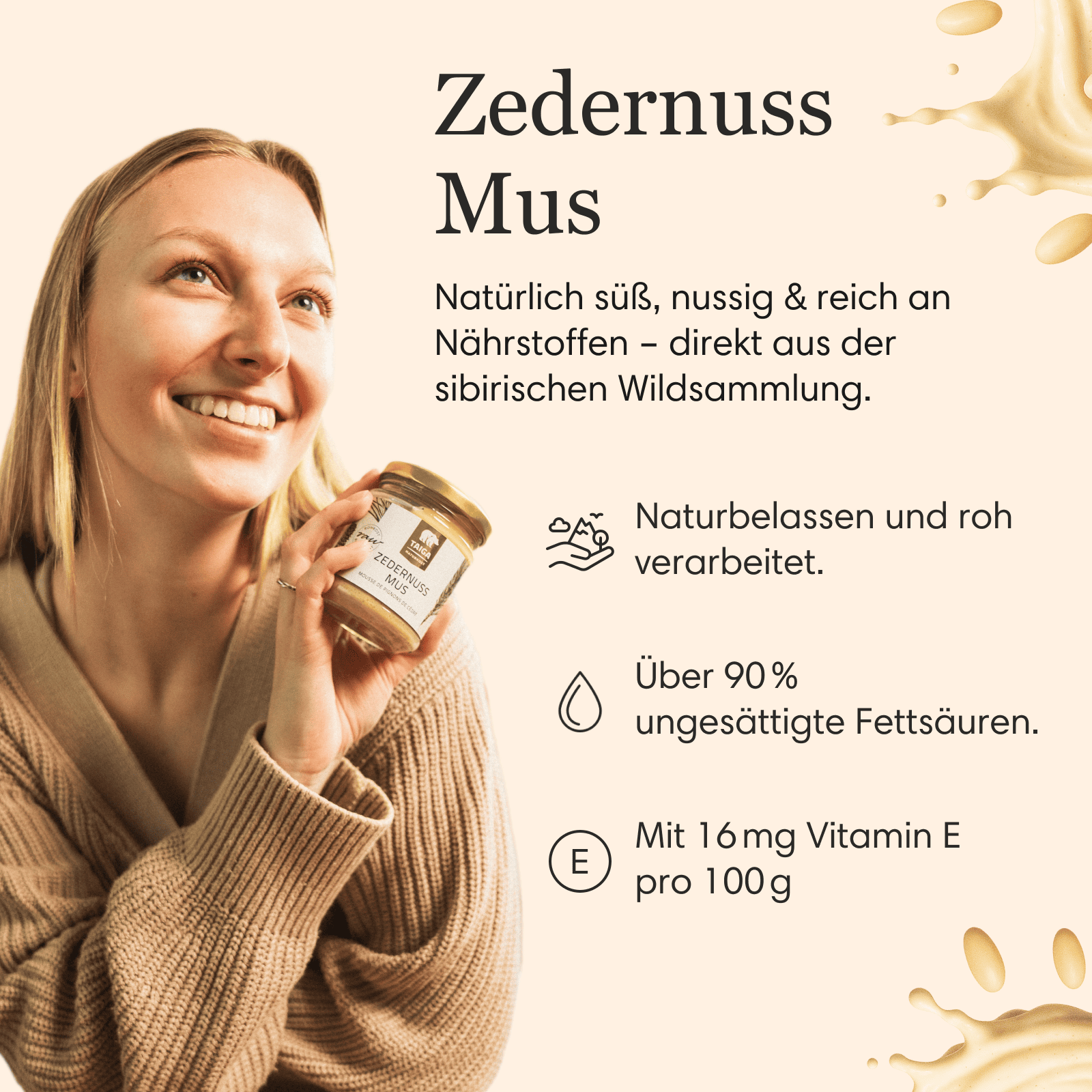Zedernuss-Mus, bio, roh