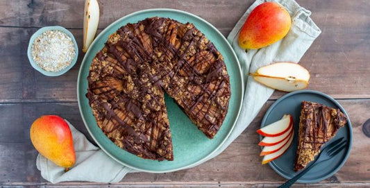 Birnen-Kuchen mit Haferflocken-Streuseln