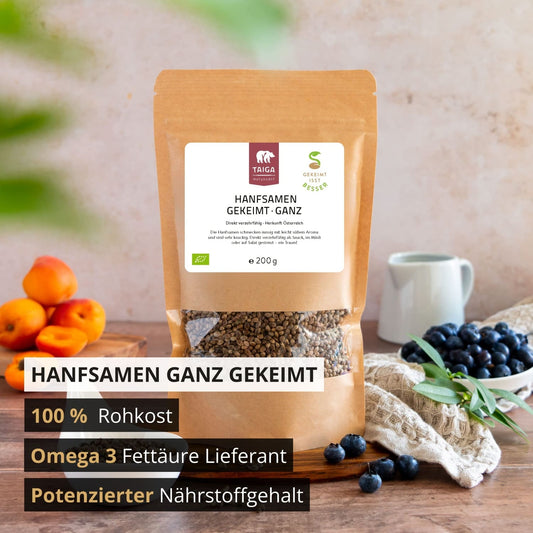 Hanfsamen gekeimt, bio, roh, 200 g