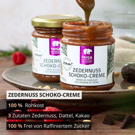 Zedernuss-Schoko-Creme, bio, roh, vegan, 190 g